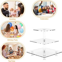 Décoration de table de dessert de mariage de luxe, support à gâteau en acrylique transparent, présentoir à cupcakes multi-niveaux, plateau de présentation de pâtisserie pour événements et fêtes