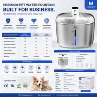Fontaine à eau sans fil pour animaux de compagnie, grande capacité, en acier inoxydable, distributeur d'eau automatique pour chats et chiens, approvisionnement B2B
