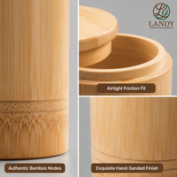Boîte à thé en bambou naturel de qualité supérieure avec logo personnalisé, emballage de thé en bois cylindrique durable pour boîte cadeau professionnelle