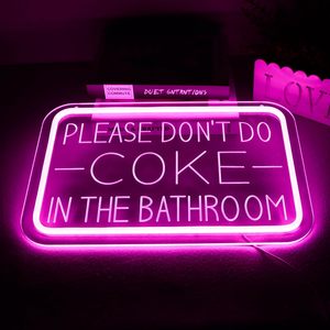 Please Dont Do for in the <b>Bathroom</b> LED Neon <b>Sign</b> Light with Multi Colors for Home Mall Bar Club Wall Mount Decor - Product Image 2