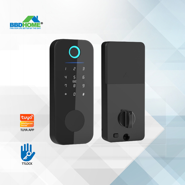 BBDHOME Keypad Fingerprint Auto Fully Automatic Password TTlock Front Smart Deadbolt Door Lock