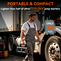 Démarreur de batterie combiné 12V et 24V 56000mAh, booster de batterie de voiture 65W PD pour camions essence/diesel, batterie externe avec lumière LED 4 modes