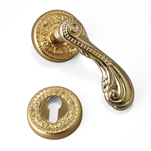 Đồng thau PVD vàng mạ cổng khóa dễ dàng cài đặt nội thất hiện đại sang trọng vuông vàng cửa Knurled đòn bẩy xử lý - Product Image 6