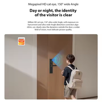 Serrure de porte numérique intelligente sans fil Wi-Fi biométrique à empreinte digitale avec caméra, la plus vendue