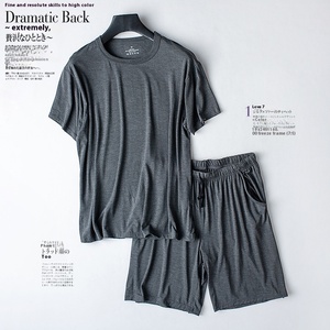 High Quality <strong>Men's</strong> Summer Modal Cotton Silk Pajamas Breathable Loose <strong>Short</strong>-Sleeved <strong>Shorts</strong> Pajama <strong>Set</strong> for <strong>Men</strong> - Product Image 6