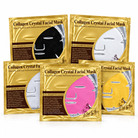Masque facial en cristal de collagène noir, masque anti-âge raffermissant et liftant, étiquette privée, logo personnalisé OEM, hydratant et nourrissant
