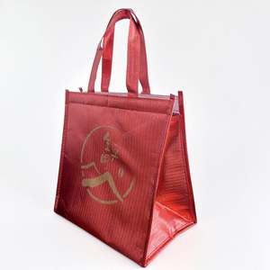 Sac isotherme classique en non-tissé laminé feuille d'argent à motif lettres pour pique-nique et camping, avec compartiments pour gâteaux et glaces - Product Image 6