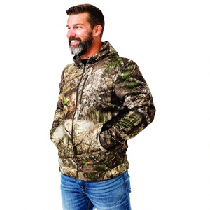 Realtree APX Winter Reversible <b>Hooded</b> <b>Soft</b> <b>Shell</b> <b>Jacket</b> High-Pile Warm Fleece Lining Full Front Zip Lightweight Design for Men - Product Image 2