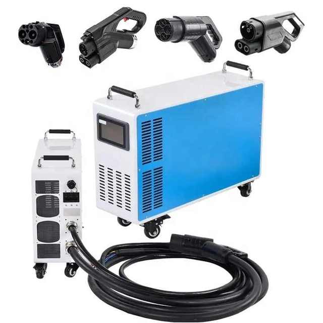 Portable 7kw 15kw 20kw 30kw 40kw 60kw Dc Ev Charger 1000V Mobile Electric Car Dc Charging Station Chademo Ccs Gbt Fast Charger