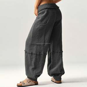 <span class=keywords><strong>Pantaloni</strong></span> Cargo Lavorati a Maglia Personalizzati da Donna, <span class=keywords><strong>Pantaloni</strong></span> Larghi <span class=keywords><strong>con</strong></span> Texture Soffice, <span class=keywords><strong>Pantaloni</strong></span> Invernali <span class=keywords><strong>con</strong></span> Bordi Sfrangiati - Product Image 5