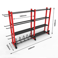 Étagère de rangement multifonctionnelle pour équipement de fitness à domicile et en salle de sport, pour haltères et disques de poids, 1,5 m et 2,4 m