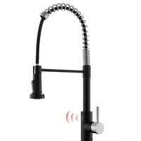 Robinet à induction sans contact monotrou avec douchette extractible en acier inoxydable 304, eau chaude et froide, pour salle de bain et cuisine - Ventes Flash