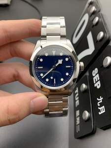 Montre mécanique classique pour homme en acier inoxydable, cadran noir minimaliste, mouvement automatique, étanche, montre de business - Product Image 3