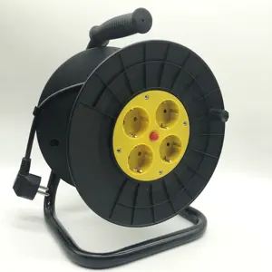 4 Way Dc Plug Home Electrical Outlet Retractable Electric Multi Plug Extension Cord Reel With Waterproof Cover