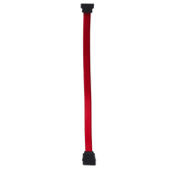 Hongjixin HJX-H-3088 SATA III 6.0 Gbps 7pin Kabel Flat Sudut Kanan Bawah Betina 0.35m PVC Foil untuk SSD/HDD 2.5''/3.5'' Merah
