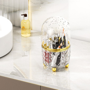 Yimijia Makeup Brush Storage Tube Rotating Dustproof Cosmetic Organizer Desktop Lipstick Eyeshadow Rack - Product Image 3