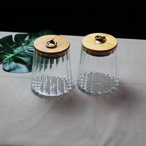 Neue meist verkaufte Verkäufer Küche Essen Tee Kaffee Bar Glas Vorrats glas Flaschen Gläser Behälter <span class=keywords><strong>Set</strong></span> mit Bambus deckel Metall griff - Product Image 4