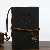 Carnet à feuilles mobiles A5 en cuir PU, reliure thermique, style pirate créatif, idéal pour le voyage et comme cadeau – Vente en gros directe usine Craft Washi
