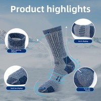 Chaussettes de travail nord-américaines en gros en stock, à poils ras, mélange polyester/acrylique, tissage à double aiguille à fil inversé