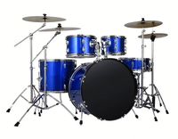 Wholesale Factory OEM 5-Piece Jazz Acoustic Drum Set - Blue Finish Steel & Aluminum Chamber, Custom Logo Print Supported