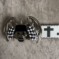 Ceinture en cuir Jiahao Y2K style punk avec motif croix et crâne, boucle en alliage, tendance européenne et américaine, pour Halloween