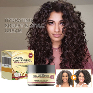 Jaysuing idratante e lucida crema per la riparazione dei capelli idratante per soffici capelli ricci con protezione contro il calore - Product Image 2