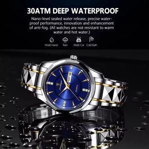 Drioshipping Reloj de pulsera de negocios de lujo para hombres 40mm Aleación de acero inoxidable Luminoso 30M Característica deportiva impermeable - Product Image 2