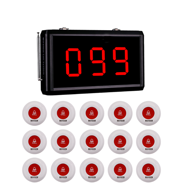 Daytech LED Digital Time Display Wireless Calling Pager System for Restaurant Hospital Nurse Emergency Group Calls for Cafe Use