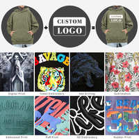 Hoodie Custom 100% Katun Batik Wash Loose Musim Gugur dan Musim Dingin Hoodie Polos Celana Hoodie dan Sweatshirt untuk Pria