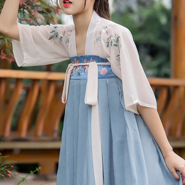 New Design Ancient Han Dynasty Chinese Embroidered Costume Cosplay Hanfu Skirt For Summer