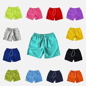 Hochwertige flexible Workout Gym Fitness Kleidung Männer Beach shorts Polyester Druck Stickerei Logo Männer Strand Shorts