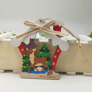 Adorno navideño de madera con forma de arco, decoración colgante para el hogar, estilo rústico, diseño de Feliz Navidad - Product Image 1