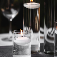 Vase en verre cylindrique transparent, porte-bougie flottante pour centre de table de mariage, décoration de dîner à la maison