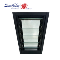 Fenêtre à persiennes fixe au design moderne avec moteur électrique, persienne vitrée, store de fenêtre en verre