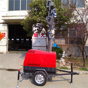 Mobile <b>Lighting</b> Tower 360 Degree Illumination For Construction Site LED <b>Light</b> Source AC Power Steel Base - Product Image 2