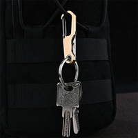 Couteau de poche pliant LFEDC en laiton avec mousqueton et clip, personnalisable avec logo, pour hommes et femmes