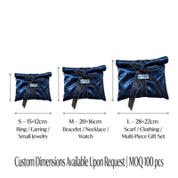 Pochette cadeau enveloppe en satin jacquard pour parfum, impression personnalisée feuille d'or, emballage de luxe pour marque de beauté, vente en gros