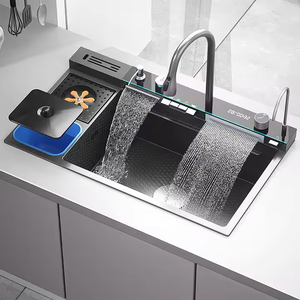2025 ensemble de robinet d'évier de <span class=keywords><strong>cuisine</strong></span> à affichage numérique intégré de grande taille <span class=keywords><strong>90</strong></span> <span class=keywords><strong>cm</strong></span> avec poubelle et porte-couteau - Product Image 1