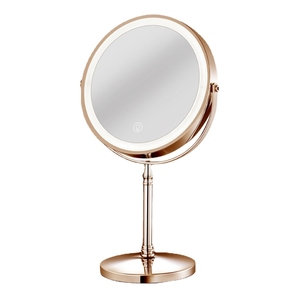 Stainless Steel Frame Desktop LED HD Cosmetic <b>Mirror</b> With 180 Degrees Free Adjustment - Product Image 1