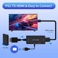 PS2 zu HDMI Adapter PS2 HDMI Konverterkabel Kompatibel mit PlayStation 2 PS1 PS3 Unterstützt 4:3 16:9 Bildschirme