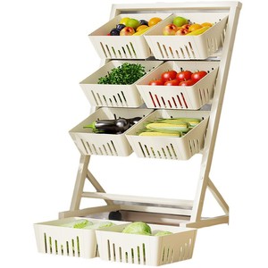 Kitchen Vegetable Storage Rack Multi Layer Floor Standing With Wheels For Food Organization - Product Image 5