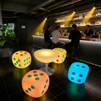 Dés lumineux LED 16 couleurs RVB, qui brillent dans le noir, pour mobilier de bar extérieur étanche pour hôtels/événements
