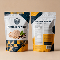 Sachet Doypack Personnalisé avec Logo Imprimé, Refermable à Fermeture Éclair, en Plastique et Feuille d'Aluminium, Recyclable, pour Poudre de Protéine de Lactosérum