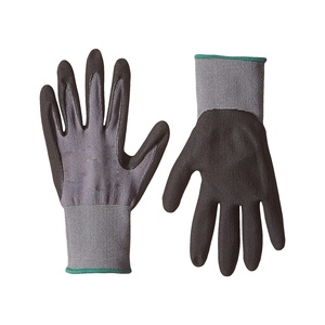 Anti-Slip Gauge Nylon Spandex Nitrile Microfoam Work Safety <b>Glove</b> Black Nitrile Foam Coated <b>Touch</b> <b>Screen</b> Safety <b>Gloves</b> - Product Image 1
