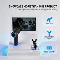 Présentoir pour pistolets de massage avec lecteur vidéo et emplacements pour accessoires, idéal pour centres de bien-être et salons professionnels – Vente Flash