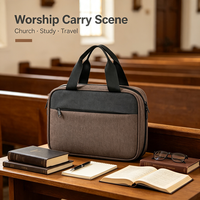 Housse de Bible unisexe de luxe en toile écologique avec fermeture éclair – Durable, résistante à l'eau, grande capacité pour les voyages et l'usage quotidien