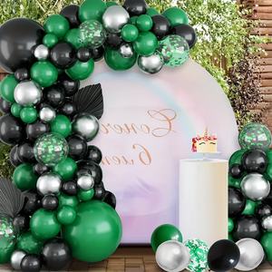 Kit de guirlande de ballons 102 pièces, thème Forêt, Vert, Noir, Argent, pour <span class=keywords><strong>Anniversaire</strong></span> Garçons, Baby Shower, Ballons Thème Football - Product Image 3