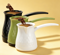 Cafetière électrique portable classique en acier inoxydable, interrupteur à une touche, chauffage uniforme pour un café turc facile