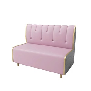 Nuevo Diseño de Muebles para Restaurante, Asientos de Cuero Rosa para Cafetería, Juego de Mesa y Sillas para Cafetería, Bar o Hamburguesería - Product Image 1