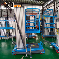 Plateforme de travail aérienne mobile hydraulique à mât unique en alliage d'aluminium portable pour travaux en hauteur intérieurs et extérieurs